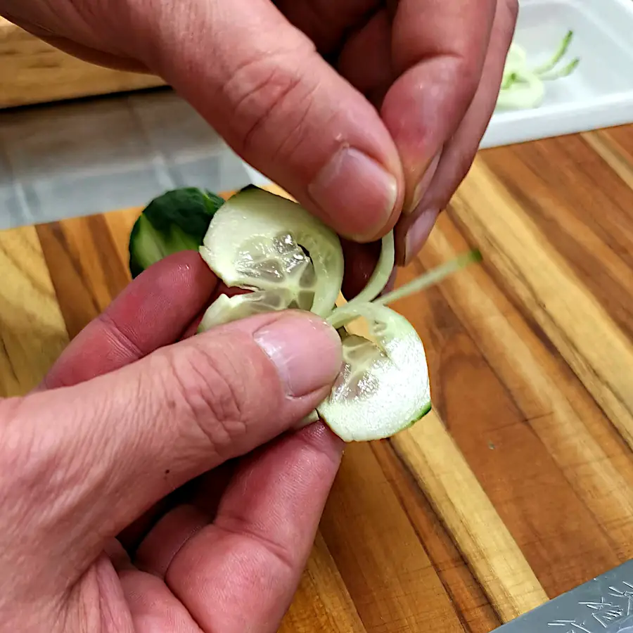 A butterfly, cut from cucumber