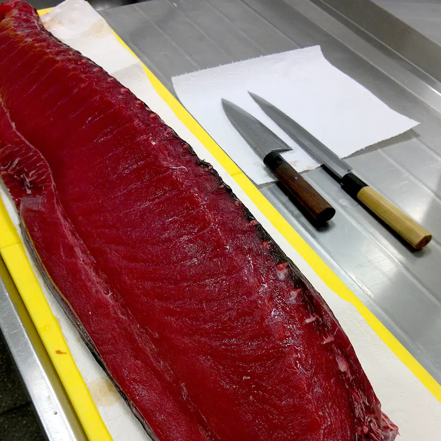 A quarter loin of tuna