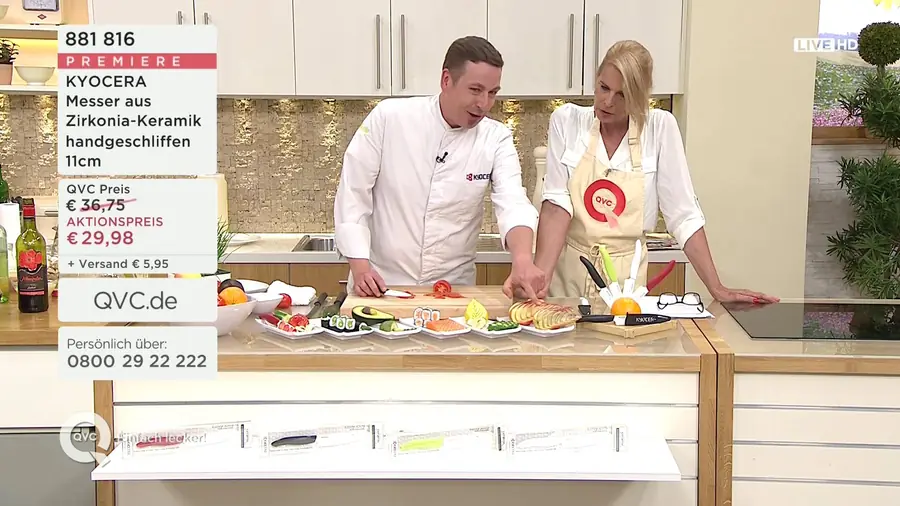 QVC, presenting the ceramic knives